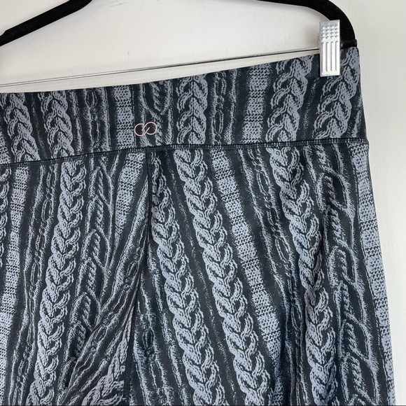 Calia by Carrie Underwood Chain Link Print Leggings Black Grey - Picture 11 of 11